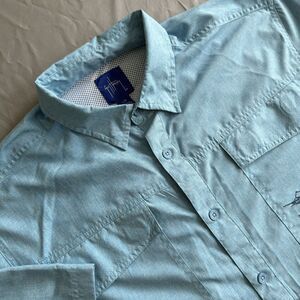 Guy Harvey Bonnie Blue Men's Large Vented Fishing Shirt Short Sleeve Lightweight